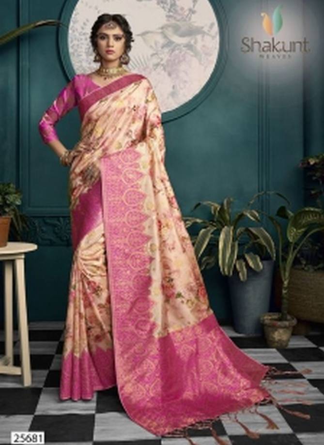REVIES RATE SHAKUNT KOLAVERI Latest fancy Designer Heavy Festive Wear Silk Weaving With Digital Print Saree Collection